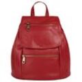 Cityrucksack SAMANTHA LOOK Gr. B/H/T: 24cm x 27cm x 11cm, rot Rucksäcke echt Leder, Made in Italy