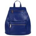 Cityrucksack SAMANTHA LOOK Gr. B/H/T: 24 cm x 27 cm x 11 cm, blau Rucksäcke echt Leder, Made in Italy