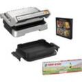 Kontaktgrill TEFAL "GC774D TK OptiGrill 4in1 Grillen/BBQ/Ofen/kompl. Mahlzeit" Kontaktgrill_Standgrill_Tischgrill_Teppanyakigrill silberfarben (silber) inkl. Backschale, Gratis Tipp-Kick-Spiel