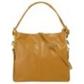 Shopper SAMANTHA LOOK, Damen, Gr. B/H/T: 31cm x 25cm x 10cm onesize, gelb, Leder, unifarben, leicht glänzend, Taschen, echt Leder, Made in Italy