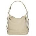 Cityrucksack SAMANTHA LOOK, Gr. B/H/T: 34cm x 31cm x 15cm, beige, Rindsleder, Leder, casual, Rucksäcke, echt Leder, Made in Italy