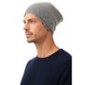 Beanie ZWILLINGSHERZ, Damen, grau (mittelgrau), Feinstrick, Kaschmir, unifarben, casual, Mützen, mit kleinem Rollrand, One size