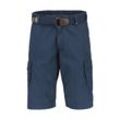 Bermudas LERROS "LERROS Cargobermuda mit Gürtel" Gr. 5XL, extraweit, blau (storm blau), Herren, 100% Baumwolle, Hosen