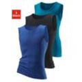 Muscleshirt H.I.S Gr. 5, bunt (royalblau, schwarz, petrol), Herren, Feinripp, Obermaterial: 100% Baumwolle. Melange in der Packung: 92% Baumwolle, 8% Polyester, Shirts, ohne Seitennähte optimale Passform