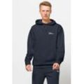 Kapuzenpullover JACK WOLFSKIN "ESSENTIAL HOODY M" Gr. L (52), blau (night-blue) Herren Pullover Hoodie Sweatshirt