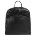 Tagesrucksack X-ZONE, Gr. B/H/T: 32cm x 30cm x 11cm, onesize, schwarz, Rindsleder, Leder, Retro, modisch, Rucksäcke, echt Leder