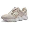 Plateausneaker TAMARIS Gr. 36, beige (creme, kombiniert) Damen Schuhe Plateau, Freizeitschuh, Halbschuh, Schnürschuh im Materialmix