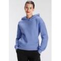 Kapuzensweatshirt FAYN SPORTS "Essential" Gr. 40/42, blau (lila blau), Damen, Obermaterial: 80% Baumwolle, 20% Polyester, unifarben, Sweatshirts, in Oversize Form