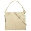 Shopper SAMANTHA LOOK, Damen, Gr. B/H/T: 31cm x 25cm x 10cm onesize, beige, Leder, unifarben, leicht glänzend, Taschen, echt Leder, Made in Italy