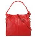 Shopper SAMANTHA LOOK, Damen, Gr. B/H/T: 31cm x 25cm x 10cm onesize, rot, Leder, unifarben, leicht glänzend, Taschen, echt Leder, Made in Italy