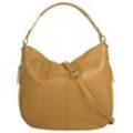 Shopper CLUTY, Damen, Gr. B/H/T: 34cm x 31cm x 9cm onesize, gelb, Leder, unifarben, leicht glänzend, Taschen, echt Leder, Made in Italy