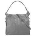 Shopper SAMANTHA LOOK, Damen, Gr. B/H/T: 31cm x 25cm x 10cm onesize, grau, Leder, unifarben, leicht glänzend, Taschen, echt Leder, Made in Italy