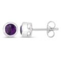 Paar Ohrstecker VIRA JEWELS "925-Sterling Silber rhodiniert glänzend Amethyst violett rund", weiß (weiß, lila), Ohrringe, Damen, ONE-SIZE, 0,9 ct, Silber 925 (Sterlingsilber)