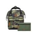 Tagesrucksack CABAIA "Small" Gr. B/H/T: 23cm x 32cm x 13cm, grün (army) Rucksäcke Cityrucksack mit austauschbaren Vordertaschen