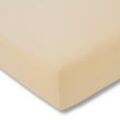 Spannbettlaken ESTELLA "Zwirn-Jersey 6900 aus Baumwolle mit Elasthan, Matratzenhöhe bis 35 cm", beige (natur), B:150cm L:200cm, Jersey-Elasthan, Obermaterial: 97% Baumwolle, 3% Elasthan, Laken, langlebig, temperaturausgleichend, Bettlaken, Spannbetttuch