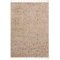 Teppich HOME AFFAIRE "»Geron« in Stein-Optik" Teppiche Gr. B: 240 cm 1 St., 19 mm, L: 320 cm, beige (sand) Fransenteppich dichte Qualität, Woll-Look, Boho, mit Fransen, Scandi-Look