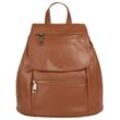 Cityrucksack SAMANTHA LOOK Gr. B/H/T: 24cm x 27cm x 11cm, braun (cognac) Rucksäcke echt Leder, Made in Italy