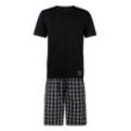 Shorty AUTHENTIC LE JOGGER Gr. 44/46, schwarz (schwarz-kariert) Herren Homewear-Sets Pyjama mit karierter Webhose