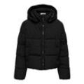 Steppjacke KIDS ONLY "KOGDOLLY SHORT PUFFER JACKET OTW", Mädchen, Gr. 128, schwarz, Web, Steppware, Obermaterial: 60% Polyester, 40% Nylon, unifarben, casual, normal, Langarm, Jacken