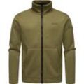 Sweatjacke RAGWEAR "Fabbian Collar" Gr. L (52), grün (olivgrün), Herren, Rippware, Material: 100% Polyester, Futter: 100% Polyester, Sweatjacken, Herren Basic Feinstrick-Jacke