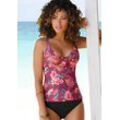 Tankini-Top S.OLIVER "Marika", Damen, Gr. 34, Cup A/B, rot (rostrot, bedruckt), Microfaser, Microfaser, Polyamid, bedruckt, floral, Bikini-Oberteile, mit drei Tragevarianten