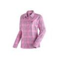 Funktionsbluse MAIER SPORTS "Nanni" Gr. 40, rosa, Damen, 85% Polyester, 15% Viscose, Blusen, Damen Bluse, langarm Karobluse für Outdoor und Freizeit