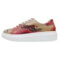 Plateausneaker DOGO "Damen Myra Arizona Dream Vegan Damen Sneaker / female" Gr. 36, Normalschaft, rot (beige, rot), Damen, Lederimitat, Schuhe, Vegan