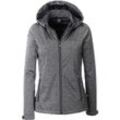 Softshelljacke DEPROC ACTIVE "CLAUD PEAK WOMEN" Gr. 36/38 (M), grau (anthrazit) Damen Jacken Outdoorbekleidung Softshelljacke Sportbekleidung Sportjacke Übergangsjacke mit abnehmbarer Kapuze