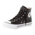 Sneaker CONVERSE "CHUCK TAYLOR ALL STAR EVA LIFT PLATFORM LEATHER" Gr. 37, schwarz-weiß (black/natural ivory/white) Schuhe