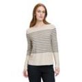 Strickpullover BETTY BARCLAY "Betty Barclay Feinstrickpullover mit Eingrifftaschen" Gr. 36, beige (patch beige, black) Damen Pullover Struktur