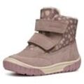 Winterboots GEOX "B OMAR GIRL WPF" Gr. 20, beige (dunkelbeige) Kinder Schuhe Klettstiefel, Babystiefel Winterstiefel mit schönem Muster