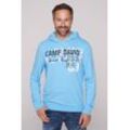 Kapuzensweatshirt CAMP DAVID Gr. L, blau (aqua) Herren Sweatshirts mit Baumwolle