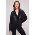 Cardigan SOCCX Gr. M/L, schwarz, Damen, Material: 100% Polyester, unifarben, Strickjacken, mit Lochmuster