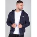 Kapuzensweatjacke ALPHA INDUSTRIES "Basic Zip Hoody SL", Herren, Gr. S, blau (rep blau), angeraute Sweatware, Obermaterial: 80% Baumwolle, 20% Polyester, bedruckt, modisch, normal normal, Rundhals, Langarm Rippbündchen, Sweatjacken