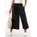 Culotte LASCANA, Damen, Gr. 34, N-Gr, schwarz, Jersey, Obermaterial: 95% Viskose, 5% Elasthan, unifarben, modisch, figurumspielend 7/8-Länge, Hosen, mit extra-weitem Bein und Taschen, bequeme Jerseyhose