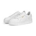 Sneaker PUMA "Carina Street Sneakers Damen", Gr. 36, weiß (weiß gold), Obermaterial: Kuhleder, Synthetik; Futter: Textil, Synthetik; Innensohle: Textil; Laufsohle: Gummi, Schuhe