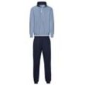 Freizeitanzug TRIGEMA "TRIGEMA Herren Jogginganzug in Sweat-Qualität", Herren, Gr. S, blau (pearl, blau), 70% Baumwolle, 30% Polyester, sportlich, Sportanzüge