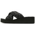 Pantolette FLIP FLOP "wedgy*cross" Gr. 36, schwarz Damen Schuhe Plateau, Sommerschuh, Schlappen mit geflochtener Bandage