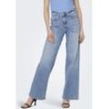 High-waist-Jeans ONLY "ONLMADISON BLUSH HW WIDE DNM CRO371 NOOS" Gr. XL (42), Länge 32, blau (light denim) Damen Jeans