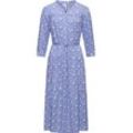 Maxikleid RAGWEAR "Meve" Gr. L (40), Normalgrößen, blau Damen Kleider Leichtes Langarmkleid mit Blumenmuster