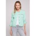 Jeansjacke SOCCX Gr. L, grün (minty leaf washed), Damen, Material: 66% Baumwolle, 24% Polyester, 8% Elastomultiester, 2% Elasthan, unifarben, Jacken