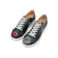 Plateausneaker DOGO "Damen Myra Bear with a Balloon Vegan Damen Sneaker / female" Gr. 36, Normalschaft, blau, Damen, Lederimitat, Schuhe, Vegan