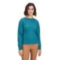 Strickpullover BETTY BARCLAY "Betty Barclay Feinstrickpullover mit Struktur", Damen, Gr. 44, blau (colonial blau), Strick, Obermaterial: 43% Viskose, 39% Polyester, 18% Polyamid., casual, lässig geschnitten normal, U-Boot-Ausschnitt, Langarm, Pullover, Struktur