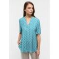 Longbluse ETERNA "LOOSE FIT" Gr. 36, blau (azurblau), Damen, 100% Viskose, Blusen