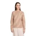 Strickpullover BETTY & CO "Betty & Co Strickpullover mit Jacquard", Damen, Gr. 36, braun (taupe, taupe), Strick, Obermaterial: 74% Polyamid, 10% Polyacryl, 9% Polyester, 7% Modal., casual, lässig geschnitten normal, Langarm, Pullover, Jacquard