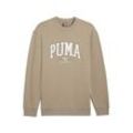 Langarmshirt PUMA "SQUAD CREW FL" Gr. L, braun (oak branch), Herren, Fleece, Obermaterial: 66% Baumwolle, 34% Polyester, bedruckt, Shirts