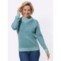 V-Ausschnitt-Pullover CLASSIC BASICS "Pullover", Damen, Gr. 44, grün (mint, meliert), 100% Polyacryl, meliert, Langarm, Pullover