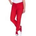 Chinohose KJBRAND "Betty Chino", Damen, Gr. 42 (21), K-Gr, rot, Web, Obermaterial: 60% Baumwolle, 37% Polyamid, 3% Elasthan, casual, bequem knöchellang, Hosen, mit Komfortbund