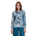 Strickpullover BETTY BARCLAY "Betty Barclay Strickpullover mit Print", Damen, Gr. 38, grün (mint, grau), Strick, Obermaterial: 50% Polyester, 25% Baumwolle, 25% Polyacryl., casual, gerade lang, Langarm, Pullover, Druck