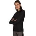 Sweatshirt TRIGEMA "TRIGEMA Langärmeliges Sportshirt mit Reißverschluss" Gr. L, schwarz, Damen, 92% Polyester, 8% Elastan, Sweatshirts